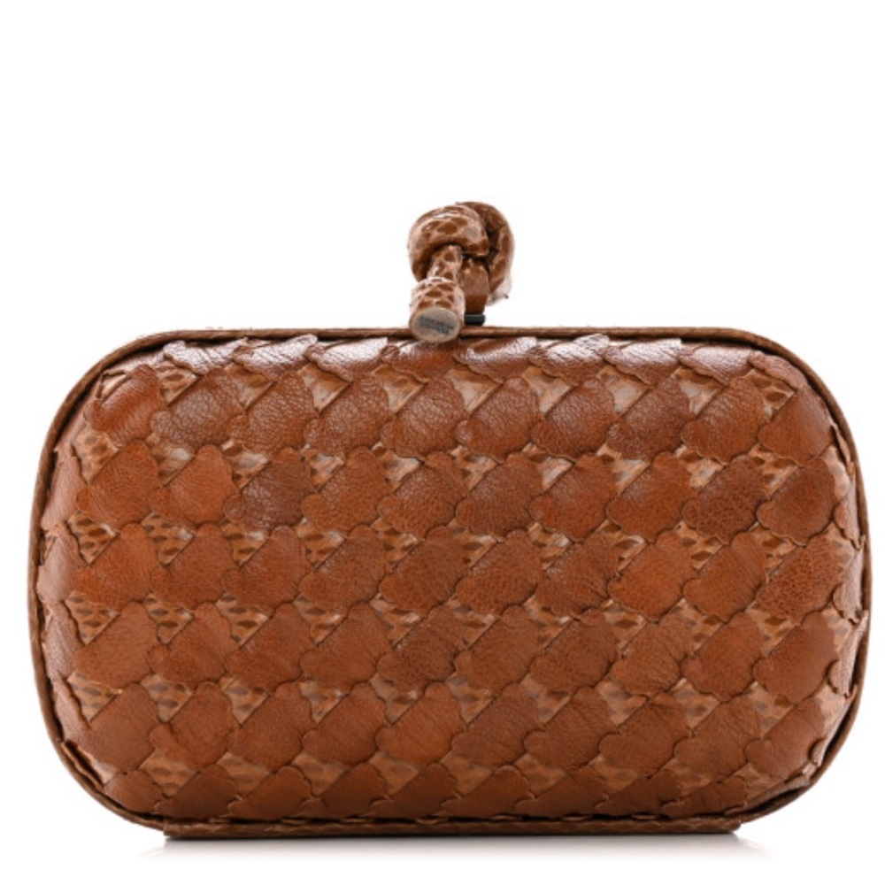 Bottega Veneta Dark Brown Intrecciato Clutch